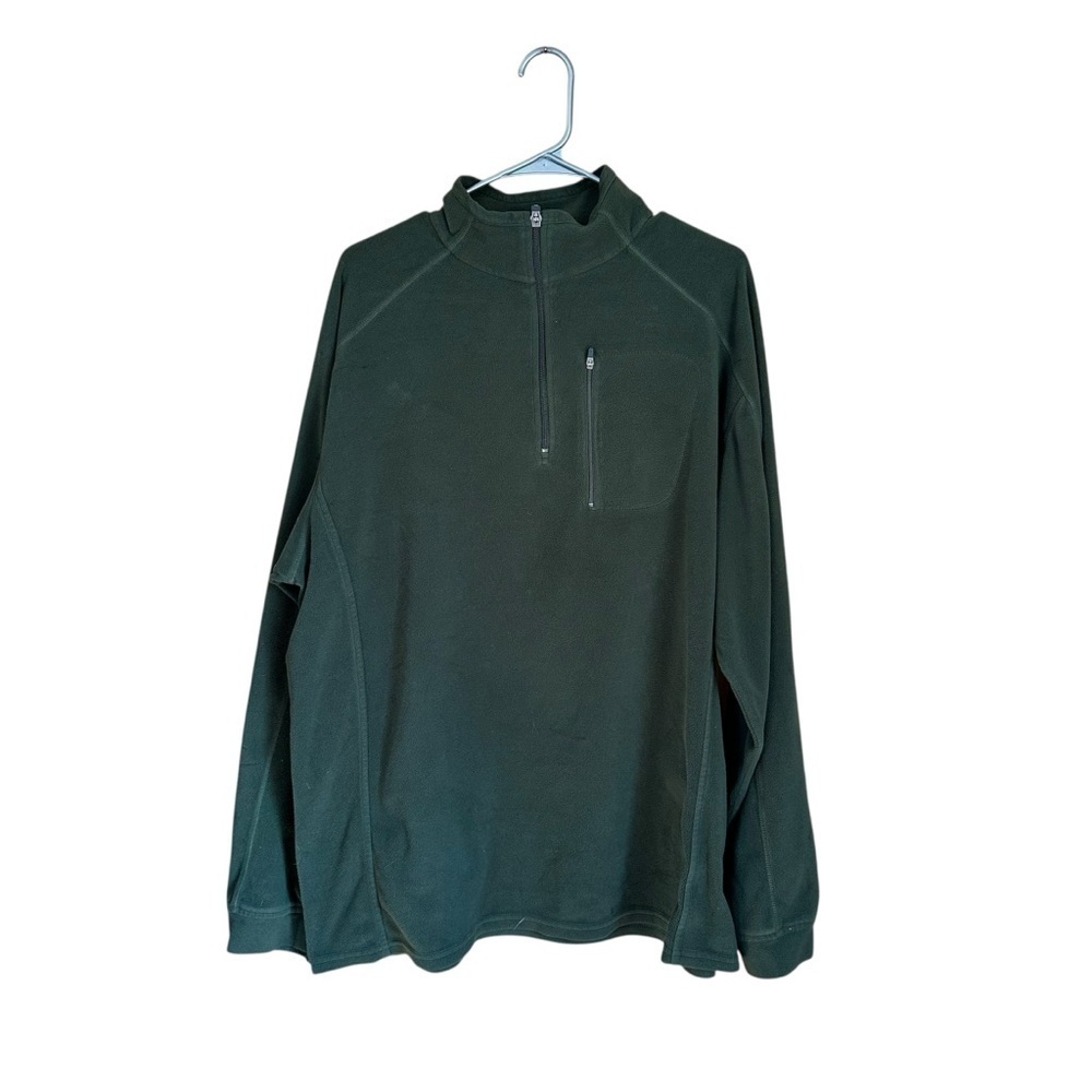 LL Bean Quarter Zip Fleece Mock Neck Forest Green Men’s XL Tall